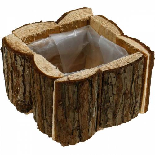 Floristik24 Växtlåda bark blomlåda trä 14×14cm