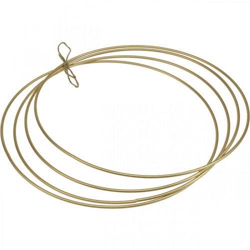 Floristik24 Metallring dekorring Scandi ring deco loop golden Ø40cm 4st