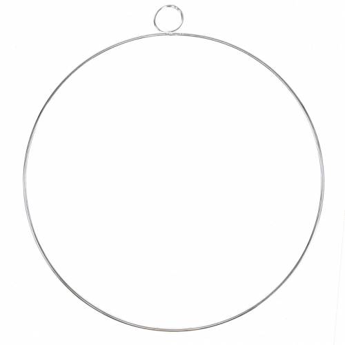 Floristik24 Dekorativ ring silver Ø30cm 4st