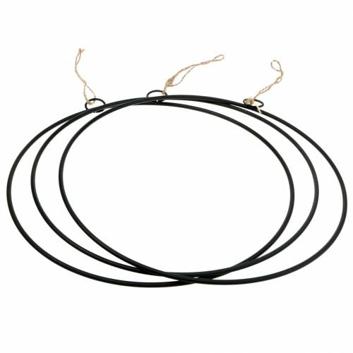 Artikel Dekorring för upphängning svart Ø50cm 3st