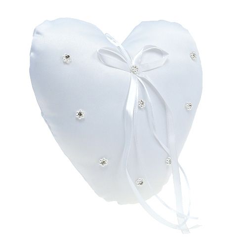Ringkudde hjärtaform 18cm vit