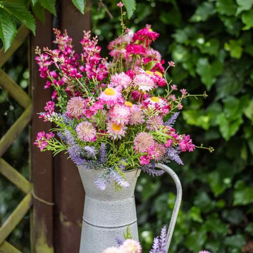 Artikel Rhodanthe rosa-rosa, sidenblommor, konstgjord växt, knippe halmblommor L46cm