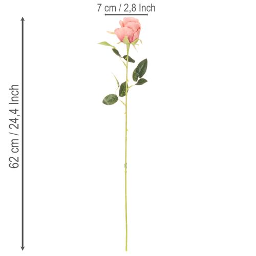 Konstgjorda rosblommor i ett knippe, lång stjälk 62 cm, 12 stycken | Floristik24.se