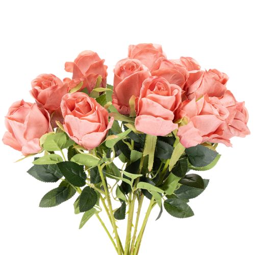 Konstgjorda rosblommor i ett knippe, lång stjälk 62 cm, 12 stycken | Floristik24.se
