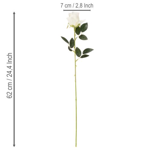 Konstgjord rosblomma, lång stjälk, för vas, 62 cm, 12 stycken | Floristik24.se