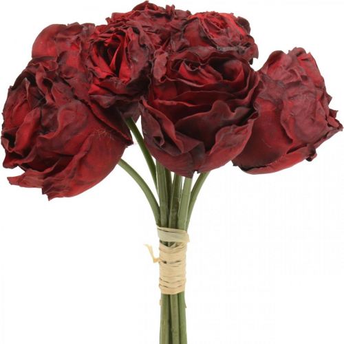Konstgjorda rosor röda, sidenblommor, klase rosor L23cm 8st
