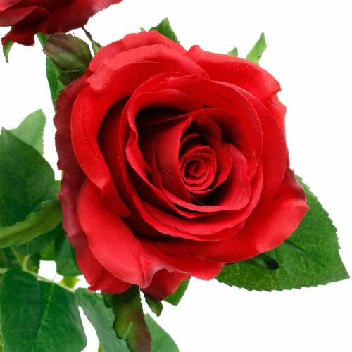 Floristik24 Röd ros konstgjorda rosor sidenblommor 3st