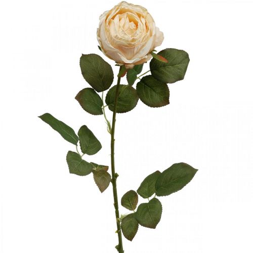 Artikel Rose krämfärg, sidenblomma, konstgjord ros L74cm Ø7cm