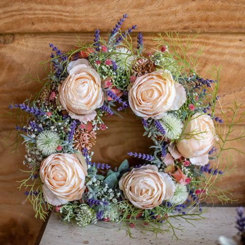 Artikel Rose krämfärg, sidenblomma, konstgjord ros L74cm Ø7cm
