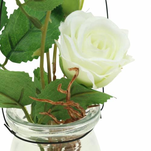 Artikel Rose i en vit vit H23cm