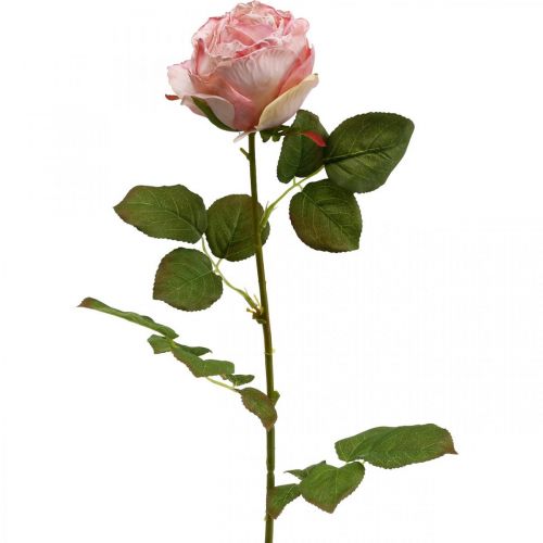 Artikel Deco rosa rosa, blomsterdekoration, konstgjord ros L74cm Ø7cm