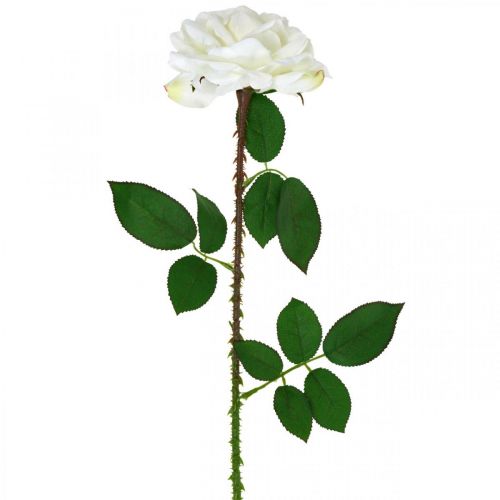 White Rose Fake Rose on Stam Silk Flower Fake Rose L72cm Ø13cm