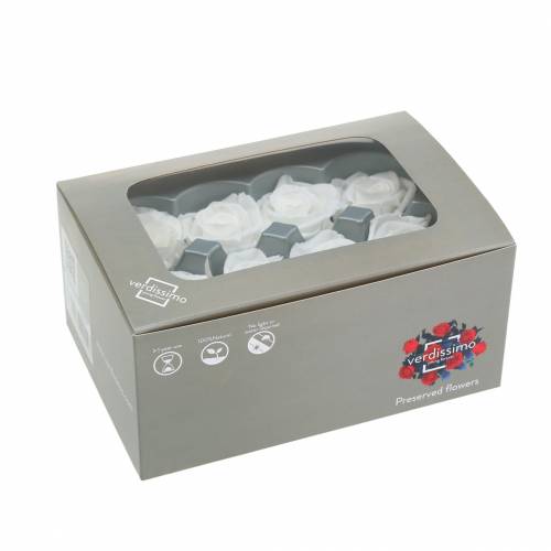 Artikel Konserverade rosor medium Ø4-4,5cm vita 8 st