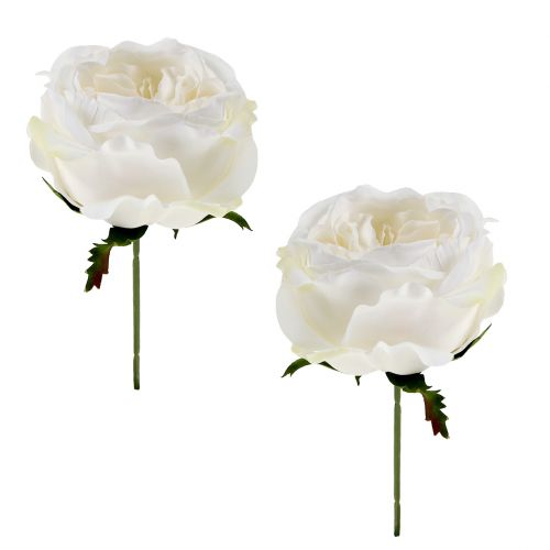 Roseblom vit 17cm 4 st
