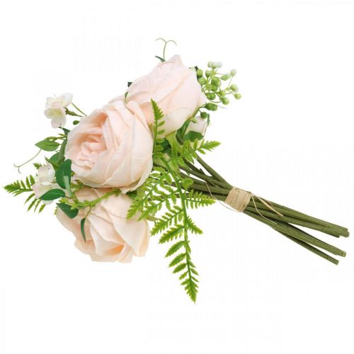 Artikel Konstgjord rosbukett, sidenblommabukett, rosor i gäng, Konstgjord rosbukett Rosa L28cm