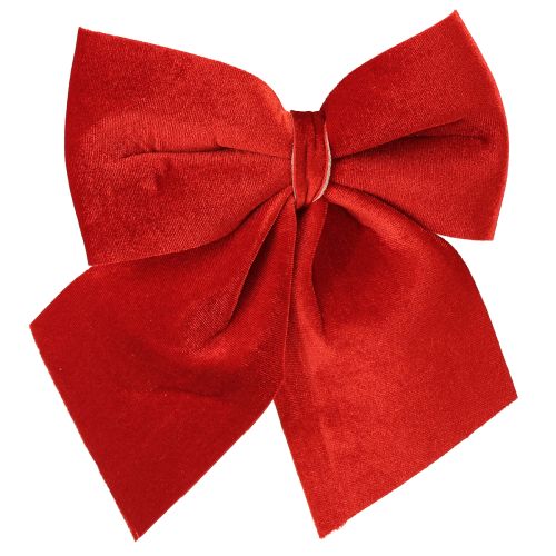 Floristik24 Röd sammetsrosett presentrosett 20×25cm ljusröd 2 st