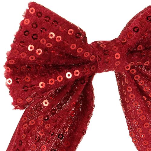 Artikel Röda sammetsrosetter presentrosetter paljetter 12 cm 4 st