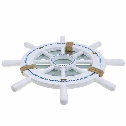 Floristik24 Dekorativ rattspegel vit Ø40cm
