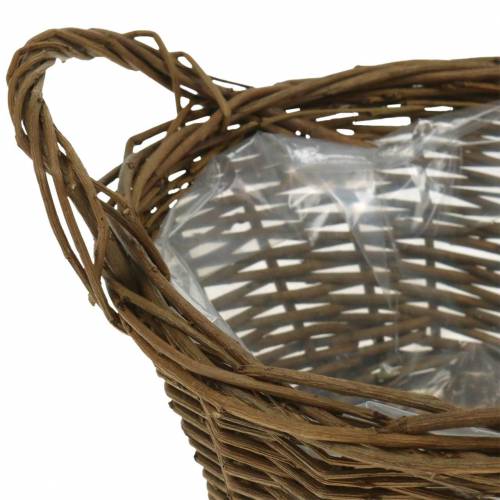 Floristik24 Rund korg av pilgrenar Påskkorg brun Ø19cm