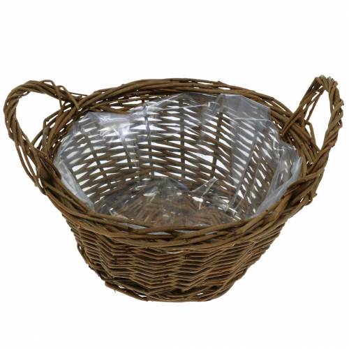 Floristik24 Rund korg av pilgrenar Påskkorg brun Ø19cm