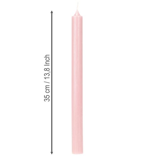 Rustika ljus Koniska ljus enfärgade rosa 350/28mm 4 st | Floristik24.se