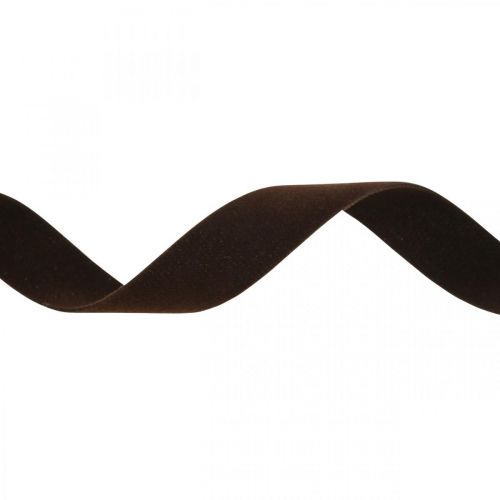 Artikel Sammetsband brunt, smyckesband, dekorationsband B15mm L7m