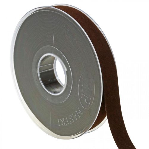 Artikel Sammetsband brunt, smyckesband, dekorationsband B15mm L7m