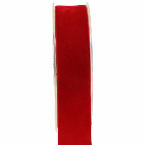 Floristik24 Sammetsband rött 25mm 7m