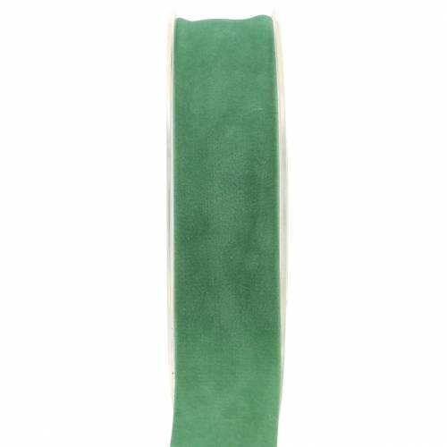 Floristik24 Sammetsband grönt 25mm 7m