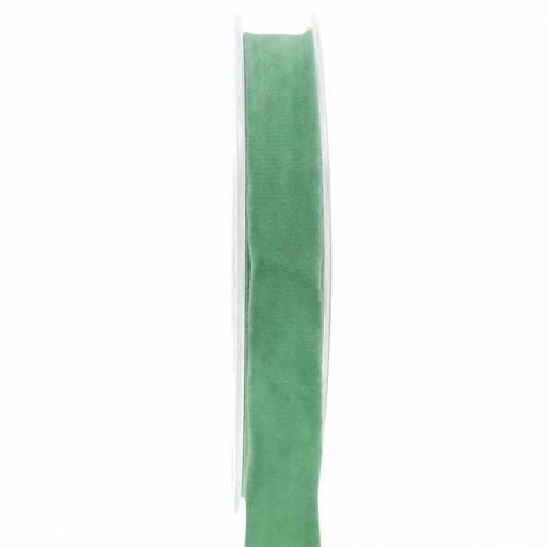 Sammetsband grönt 15mm 7m