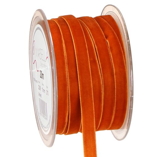 Sammetsband dekorativt band sammet mörkorange 10mm 20m