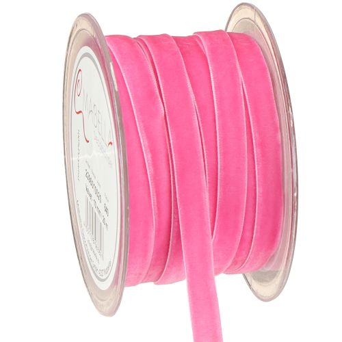 Sammetsband dekorativt band presentband sammet rosa 10mm 20m