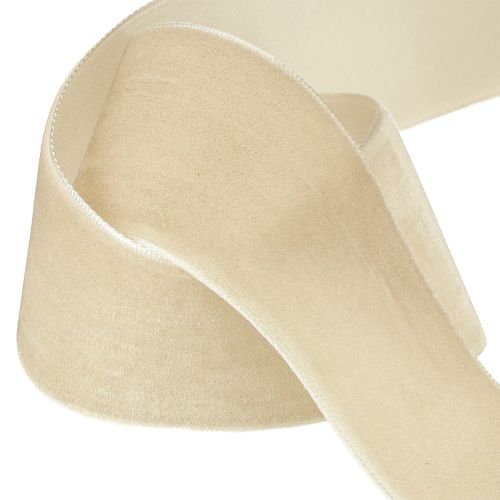 Artikel Sammetsband dekorativt band sammets presentband beige 40mm 8m