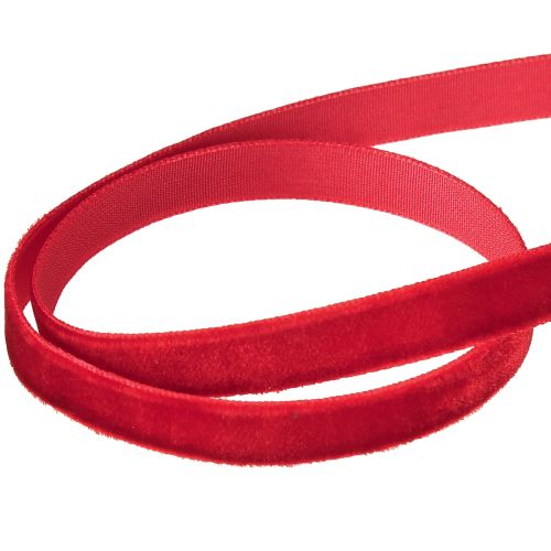 Artikel Dekorativt band i sammet sammetsband, rött 10mm 20m