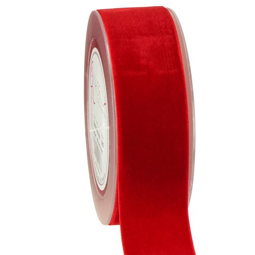 Sammetsband presentband dekorativt band sammet rött 40mm 8m