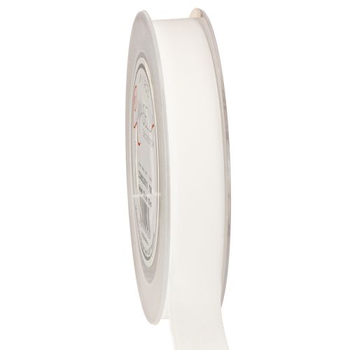 Sammetsband, presentband, dekorativt band, vit sammet, 20 mm brett, 10 m långt