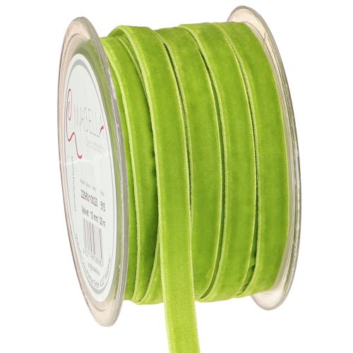 Sammetsband ljusgrönt dekorativt band sammetsgrönt 10mm 20m