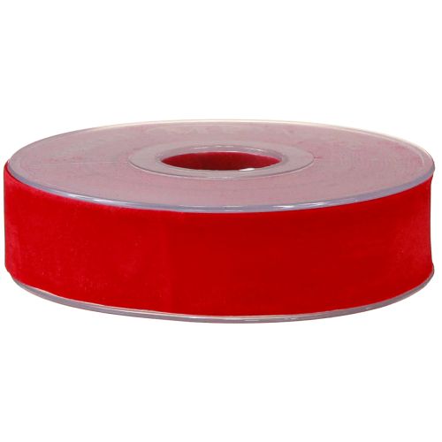 Artikel Sammetsband rött band tygband 25mm 7m