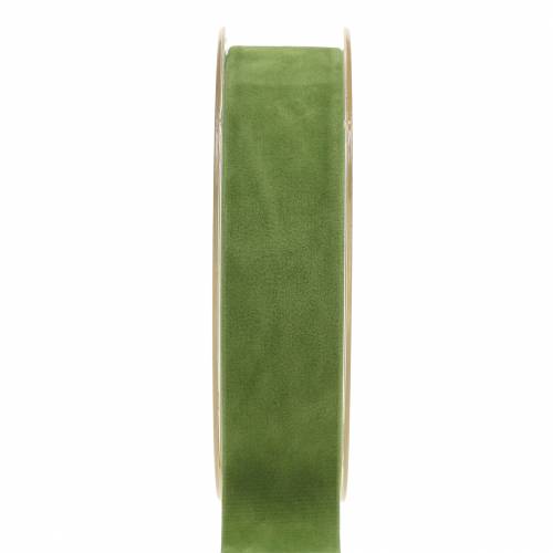 Floristik24 Sammetsband grönt 25mm 7m