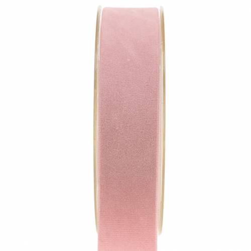 Floristik24 Sammetsband rosa 25mm 7m