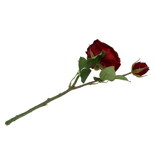 Floristik24 Sammet rosröd med knopp Ø9cm L38cm
