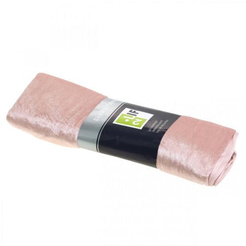Floristik24 Dekortyg Sammet Gammelrosa sammet bordsdekoration 140×300cm