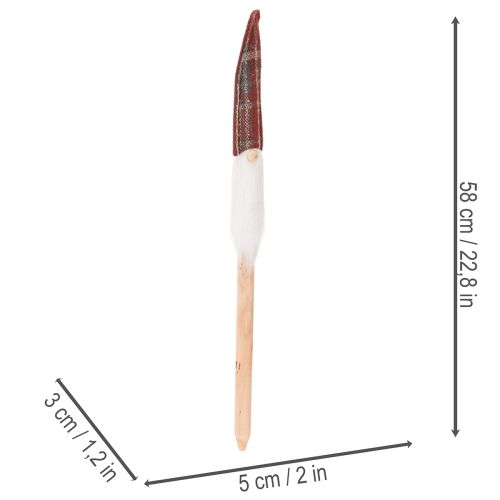 Jultomte dekorationspålar, jultomten med filthatt, 58 cm, 6 stycken | Floristik24.se