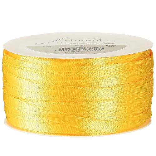 Artikel Satinband presentband gult smalt dekorband 6mm 50m