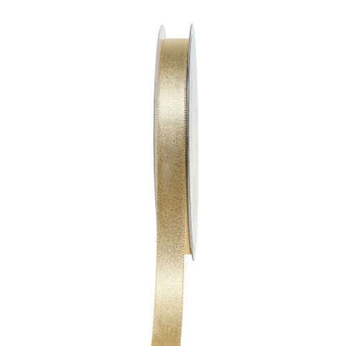 Floristik24 Satinband med glimmer guld 10mm 20m