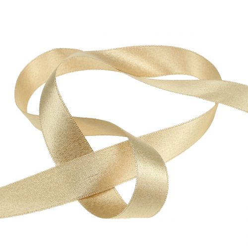 Floristik24 Satinband med glimmer guld 25mm 20m