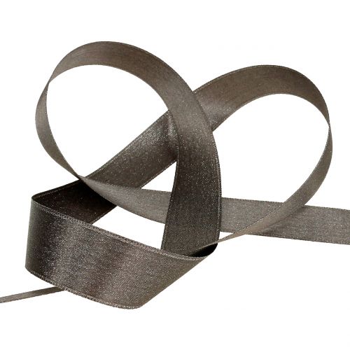 Artikel Satinband med glimmergrå 25mm 20m