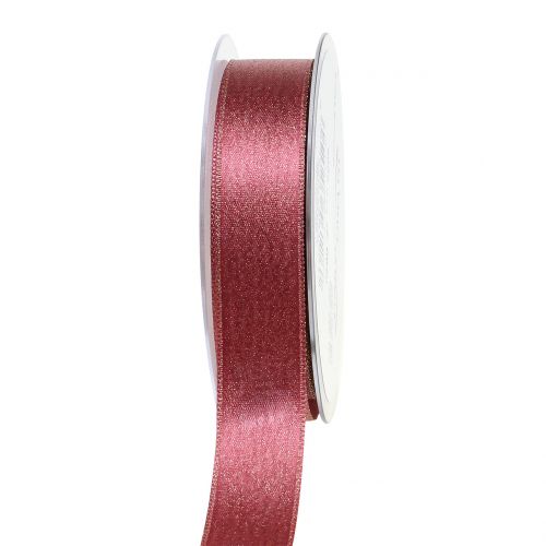 Floristik24 Satinband med glitter rosa fuchsia 25mm 20m