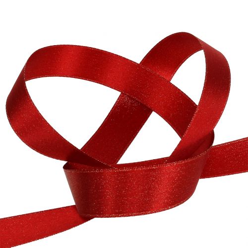 Artikel Satinband med glimmerröd 25mm 20m