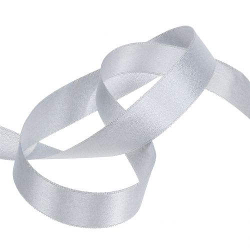 Artikel Satinband med glimmer silver 25mm 20m